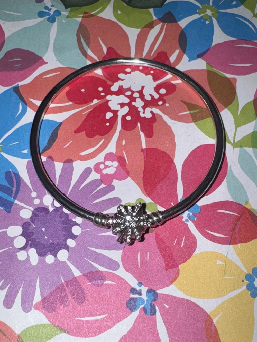 Pandora Bangle Bracelet  Snowflake Firework Starburst